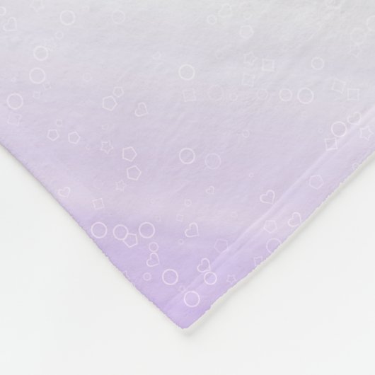 女の子姿スケートで滑る紫と白抽象芸術 フリースブランケット (角)