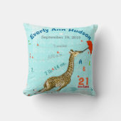 女の子子供部屋ベビー誕生スタットキリン矢印パターン クッション (正面)