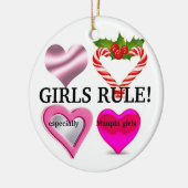 女の子対男の子のオーナメント セラミックオーナメント (左)