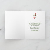 女の子小妖精や小人キャンディーケーンハートホリデークリスマスカード シーズンカード (内部)