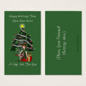 女の子小妖精や小人プレゼントクリスマスホリデーギフトカードラベル (正面&裏面)