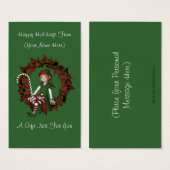 女の子小妖精や小人リースクリスマスホリデーギフトカードラベル (正面&裏面)