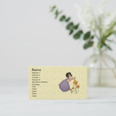 女の子小妖精や小人妖精ダフォディルアンティークイースター 名刺 (スタンド正面)