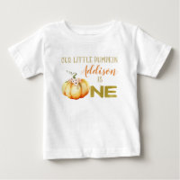 女の子少しカボチャ第1誕生日のTシャツ