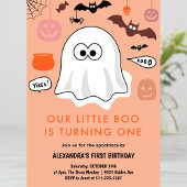 女の子幽霊オレンジハロウィーン1歳 招待状