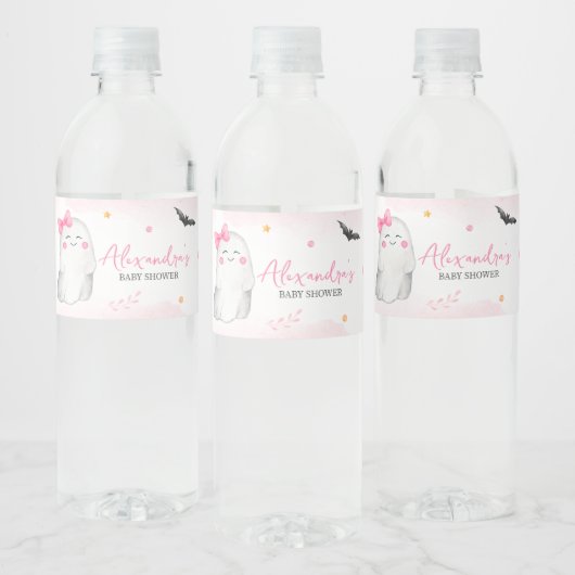 女の子幽霊ハロウィーンベビーシャワー ペットボトルラベル (ボトル)