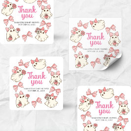 女の子幽霊リトルブハロウィーンベイビーシャワー スクエアシール