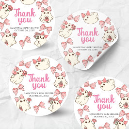 女の子幽霊リトルブハロウィーンベイビーシャワー ラウンドシール