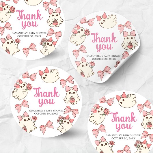 女の子幽霊リトルブハロウィーンベイビーシャワー ラウンドシール