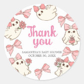 女の子幽霊リトルブハロウィーンベイビーシャワー ラウンドシール (正面)