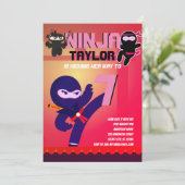 女の子忍者映画スター戦士の漫画パーティー 招待状 (スタンド正面)