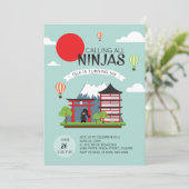 女の子忍者誕生日パーティーへの招待日本の- 招待状 (スタンド正面)