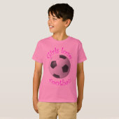 女の子愛フットボールの芸術のギフト Tシャツ (正面フル)