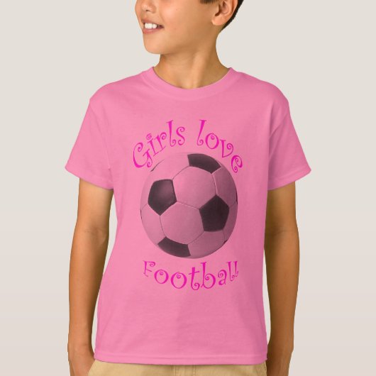 女の子愛フットボールの芸術のギフト Tシャツ (正面)