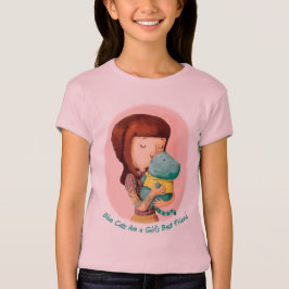 女の子愛猫。 青猫 Tシャツ