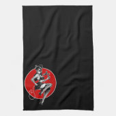 女の子手タオルの上の豪華な入れ墨Pin キッチンタオル (縦)