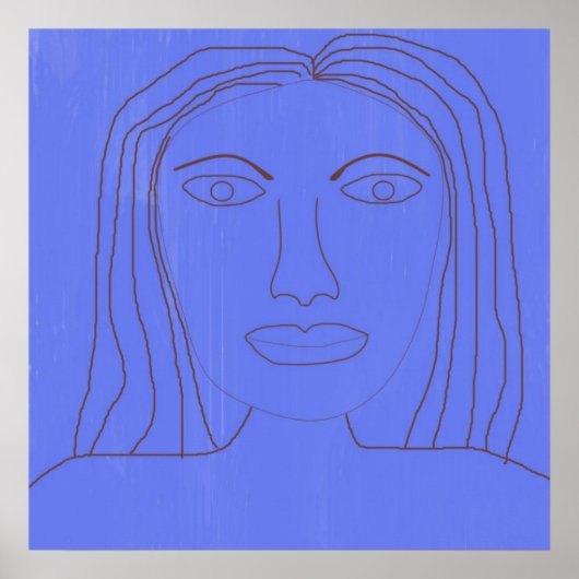 女の子抽象芸術スケッチ芸術 ポスター (正面)