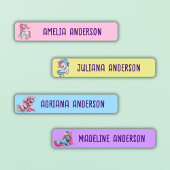 女の子新学期かわいい魔法のユニコーンカラー ラベル