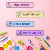 女の子新学期かわいい魔法のユニコーンカラー ラベル