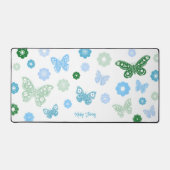 女の子新学期蝶と花 デスクマット (正面)