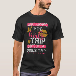 女の子旅行で起こること女の子の上にとどまる Tシャツ