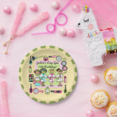 女の子日のスパの誕生日の紙皿 ペーパープレート (パーティー)