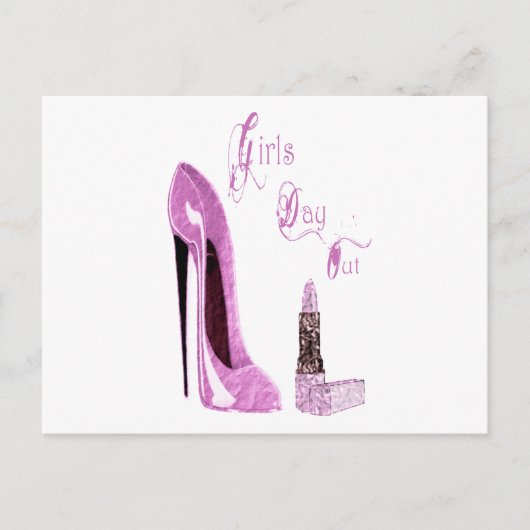 女の子日/夜パーティの招待状カード インビテーションポストカード (正面)