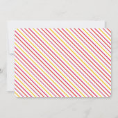 女の子気球および毛の弓最初誕生日の気球 招待状 (裏面)