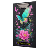 女の子水色ピンクフローラターコイズ蝶 クリップボード (左)