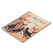 女の子猫食べ物を与えのヴィンテージ・スタインレンポスター ノートブック (左側)