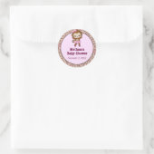 女の子猿Tu TuのかわいいベビーシャワーのステッカーTTC #6 ラウンドシール (バッグ)