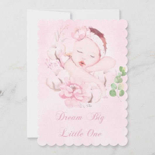 女の子生まれたばかりのの赤ちゃんシャワーサンキューカード サンキューカード (裏面)