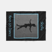 女の子生まれ「ダンスへ」黒いフリースブランケットと名前 フリースブランケット (正面(横))