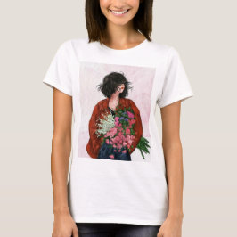 女の子用のホワイトサマーハーフスリーブTシャツ Tシャツ
