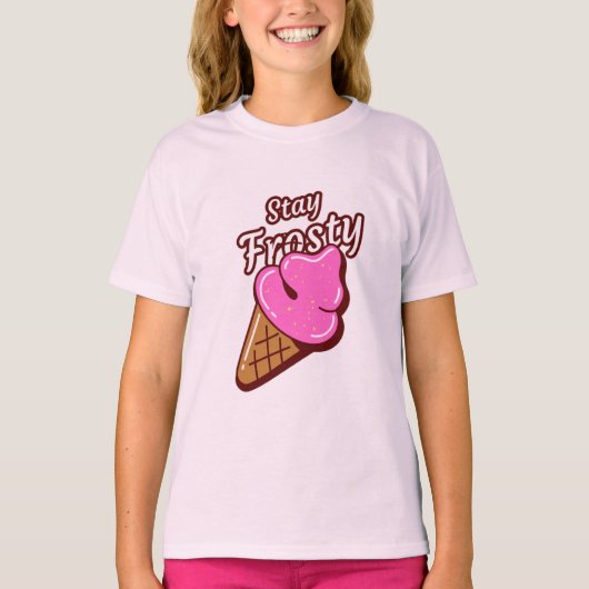 女の子用アイスが溶けないTシャツ Tシャツ (正面)