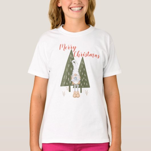 女の子用ノームクリスマスお揃い Tシャツ (正面)