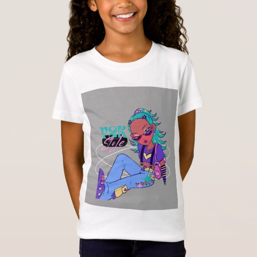 女の子用ハーフスリーブシャツ Tシャツ (正面)