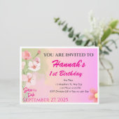 女の子用 カスタム マグネット カード ご招待 (スタンド正面)