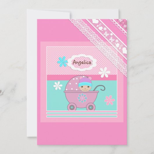 女の子用 招待状 (正面)