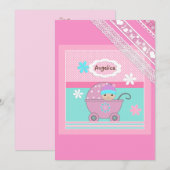 女の子用 招待状 (正面/裏面)