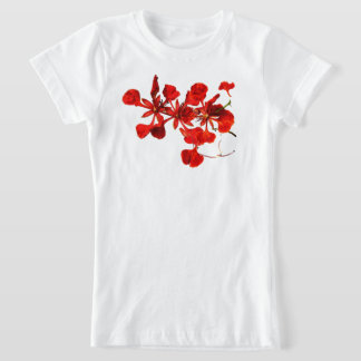 女の子用Tシャツ ロイヤルポインシアナの花 Tシャツ