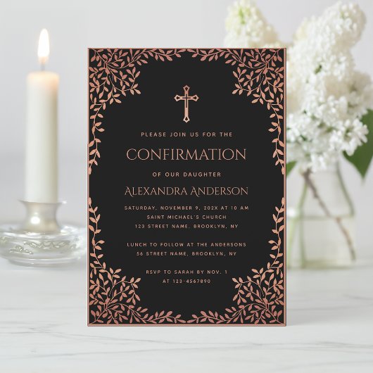 女の子確認ブラックピンク離れバラ金ゴールド 招待状