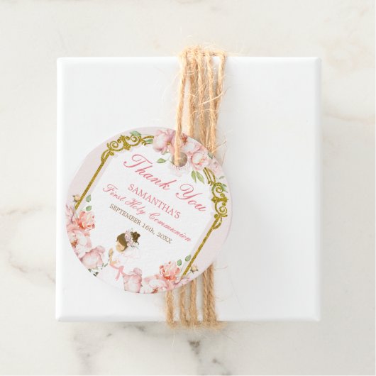 女の子祈の金ゴールド初の聖餐式 フェイバータグ (インサイチュ)