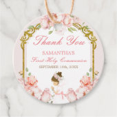 女の子祈の金ゴールド初の聖餐式 フェイバータグ (正面)