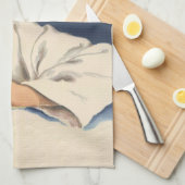 女の子祈はイエスキリストにベッドタイム祈りの言葉 キッチンタオル (四つ折り)