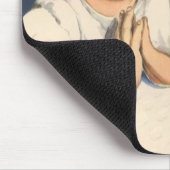 女の子祈はイエスキリストにベッドタイム祈りの言葉 マウスパッド (コーナー)