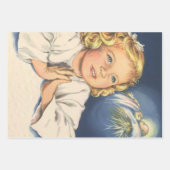 女の子祈はイエスキリストにベッドタイム祈りの言葉 ラッピングペーパーシート (正面)