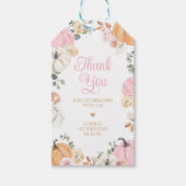 女の子秋カボチャ最初の誕生日パーティーメッセージカード ギフトタグ (正面)