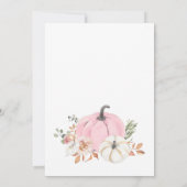 女の子秋カボチャ最初の誕生日パーティー 招待状 (裏面)