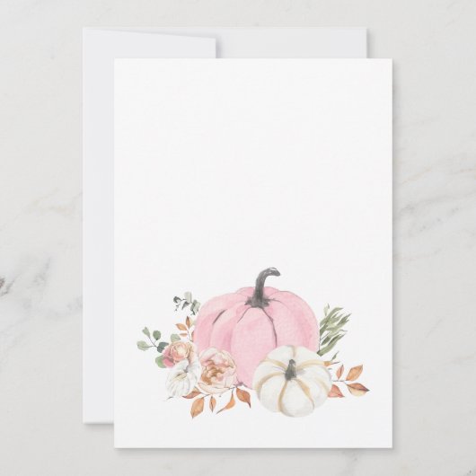 女の子秋カボチャ最初の誕生日パーティー 招待状 (裏面)